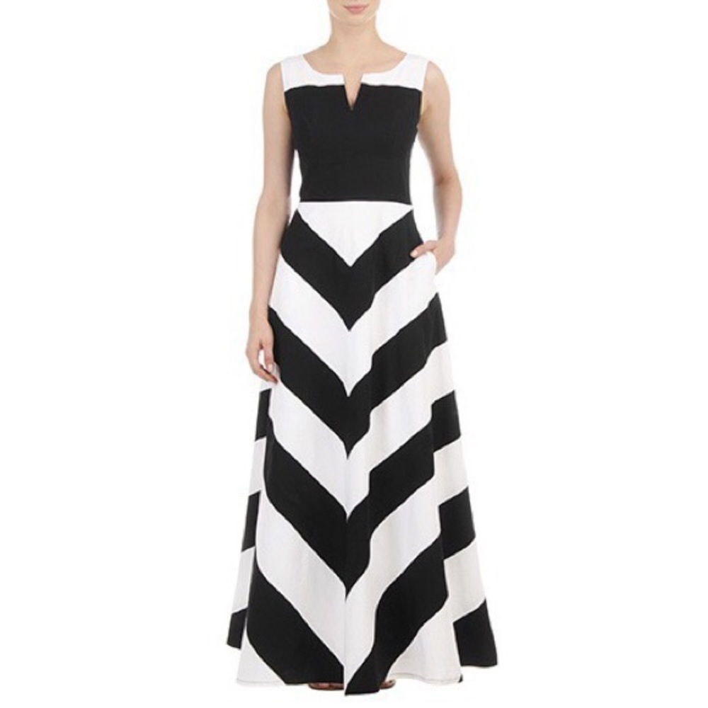 Eshakti CHEVRON COLORBLOCK MAXI DRESS NWOT sz 14